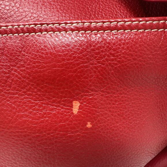 OiOi Diaper Bag Pompeian Red Leather Two Pocket Hobo Quality Made Few Flaws - Picture 9 of 13